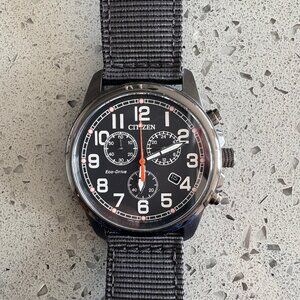 Citizen Eco-Drive Military Quartz Men's Field Watch, Stainless Steel - Black